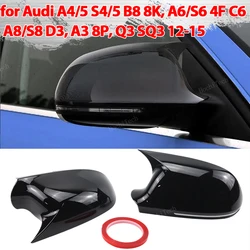 Rearview Mirror Cover Wing Side Mirror Cap sticker For Audi A4 S4 A5 S5 B8 8K, A6 S6 4F C6, A8 S8 D3, Q3 SQ3 2012-2015, A3 8P