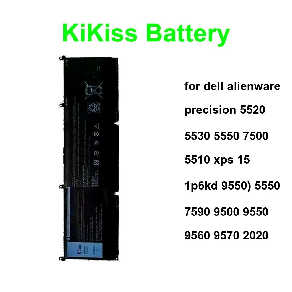 

Аккумулятор для Dell Alienware Precision 5520 5530 5550 7500 5510 Xps 15 1P6kd 9550) 7590 9500 9550 9560 9570 2020 69KF2 4GVGH