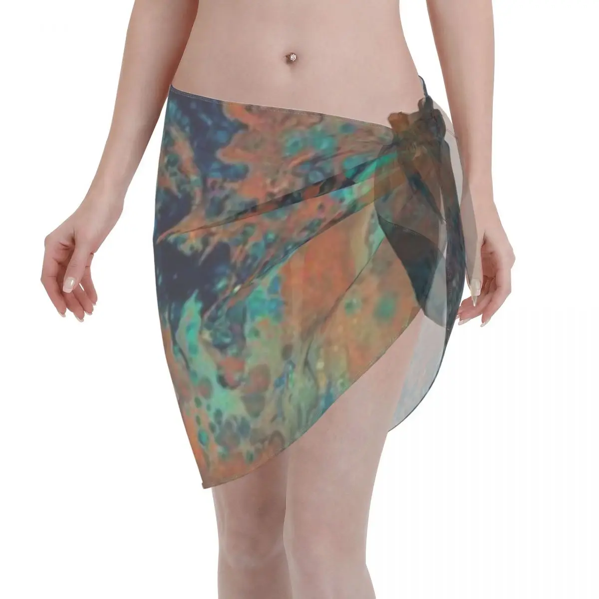 

Promotion Smooth Water Hawaiian Electric CWaves Women's Beach Wrap SkirtHawaii Travel Cover Up Dress