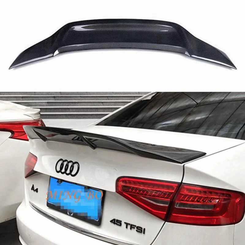 

For AUDI A4 B8.5 Sedan R style Carbon fiber FRP glossy black Rear Spoiler Trunk Wing 2013-2016