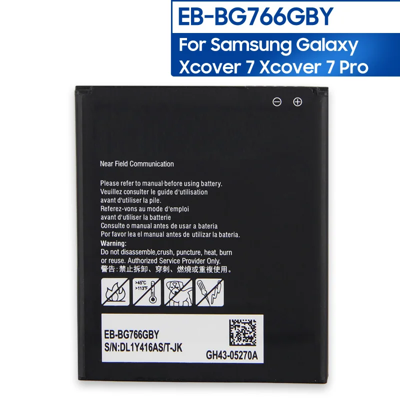 Replacement Battery EB-BG766GBY For Samsung Galaxy Xcover 7 Xcover 7 Pro Rechargeable Battery with NFC 4350mAh