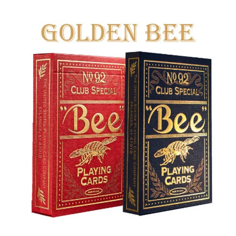 1 Set  Bee Golden Deck Bicycle Magic Props Magic Playing Cards Magia Poker Playing Card Magic Tricks for Magician Card Games