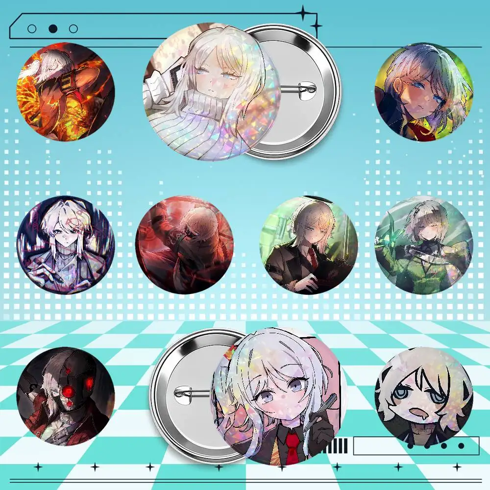 faust limbus company Holographic Badge Pins 25/32/44/58/75mm Round Brooches Collection Souvenir Party Fan Gifts