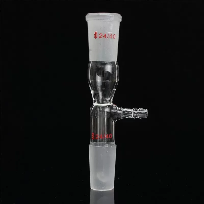 Joint 24/40 Lab Borosilicate Glass Vacuum Adapter Glassware Straight Tube Gas Inlet Take-off Adapter