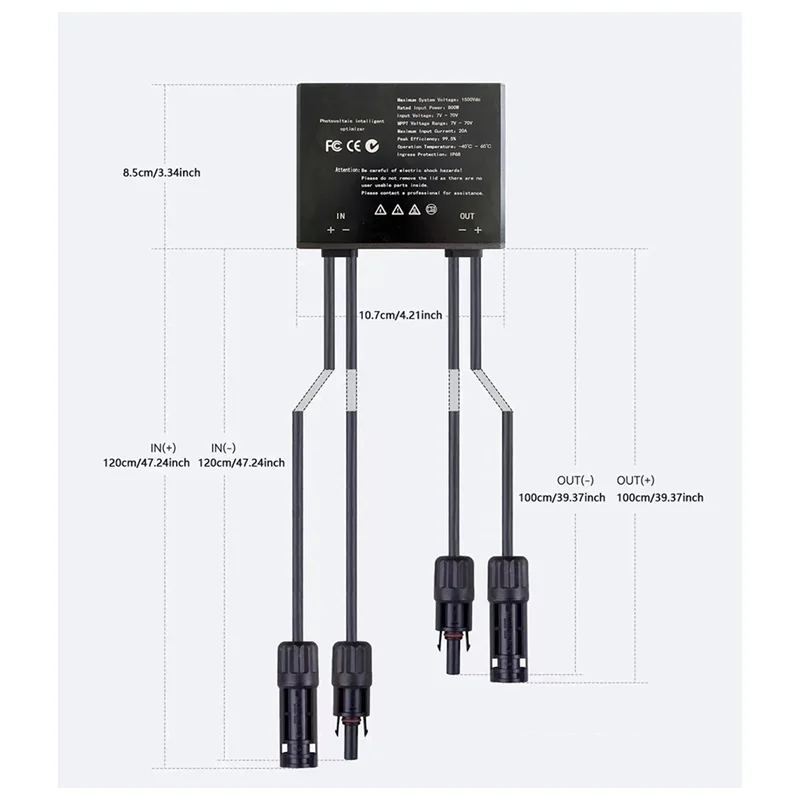 A13E-800W MPPT Power Optimizer Solar PV Optimization Efficiency Boosting Module para resolver a queda de energia causada por oclusão