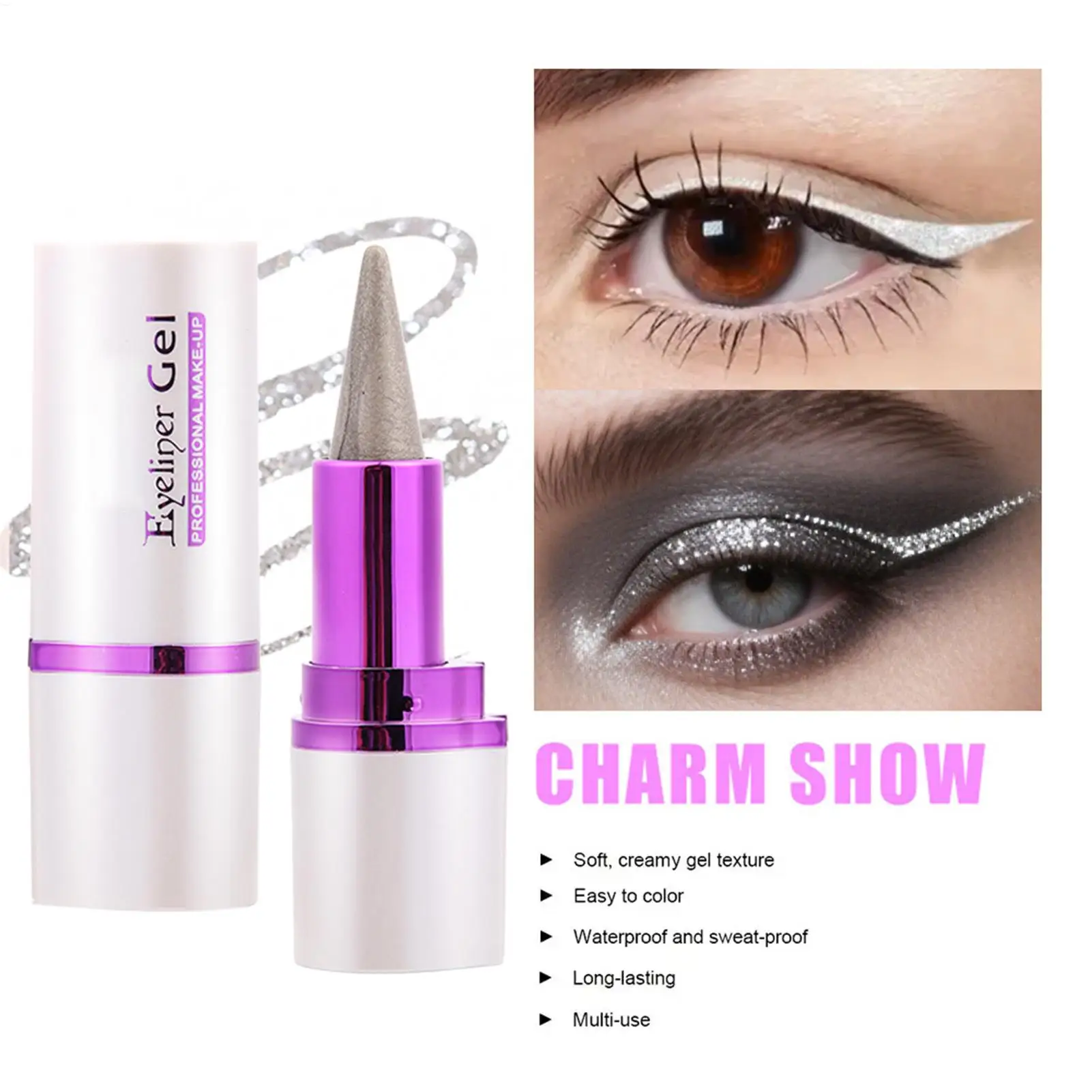 Waterproof Eye liner Pen Not Blooming Cream Eye liner Quick-Dry Matte Smudge Proof Waterproof Eye-liner Pencil Makeup Eye Liner