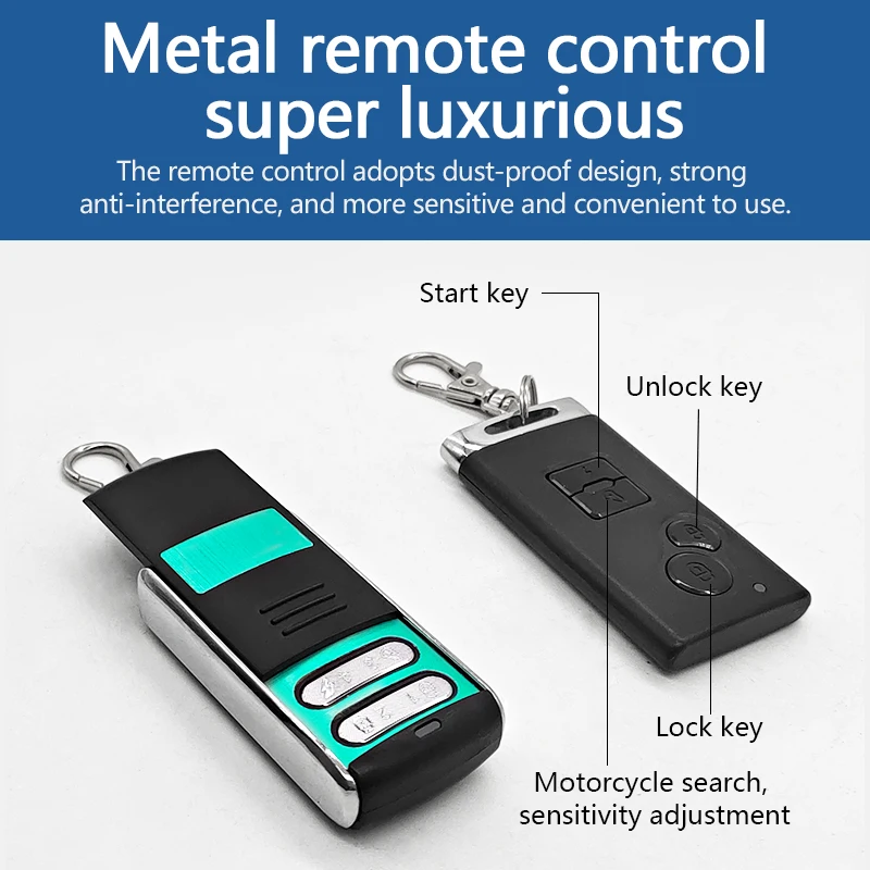 Motorcycle Burglar Alarm Universal Accessories Remote Control Engine One Key Start One-way Anti-theft Metal Remote Control