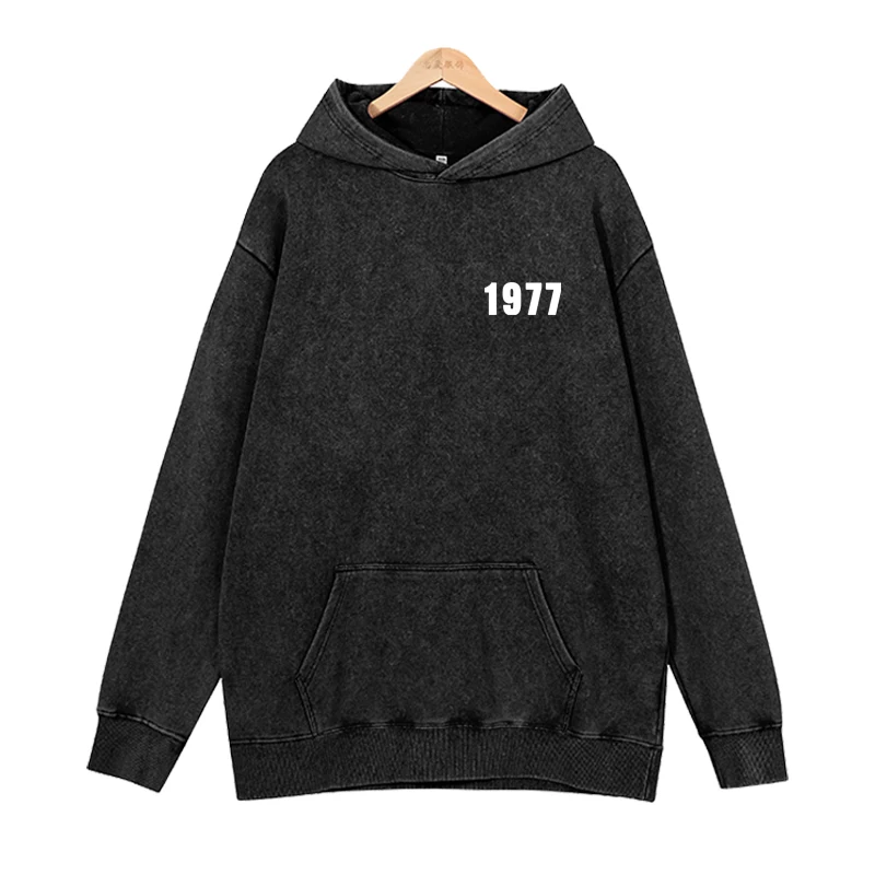 United States 1977 Hoodies Men Fashion Letter Graphic Printed Sweatshirts Women Cool Casual Harajuku Streetwear Pullover