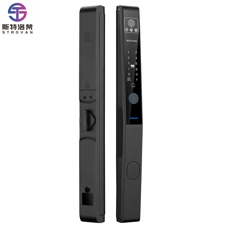 Smart Key Lock Aluminum Alloy Face Recognition Door Waterproof High Temperature Resistance  Broken Bridge