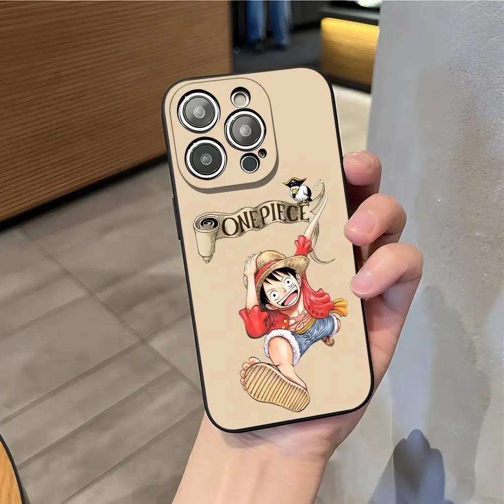 Anime One Pieces Phone Case For IPhone 17 Air 16 E Pro Max 15 14 13 Mini 12 Pro 11 XS Max 7 8 Plus Black Soft Shell #5