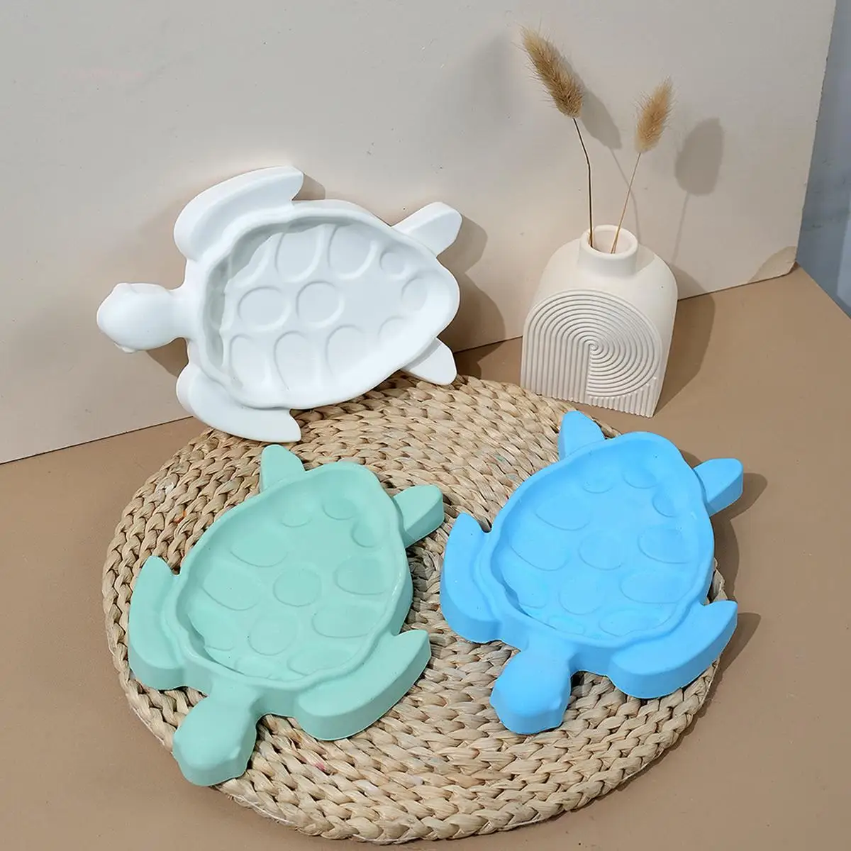 DIY Turtle Shape Storage Tray Silicone Mold Cute Ocean Animal Sea Turtle Table Holder Tray Making Mold Resin Drop Glue Mould