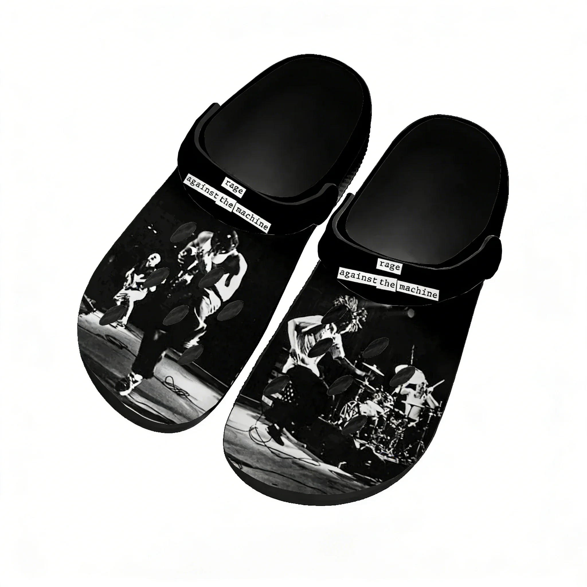 

Rage Against The Machine Water Shoes Mens Womens Comfortable Home Garden Clogs Customizd Sandals Beach Breathable Hole Slippers