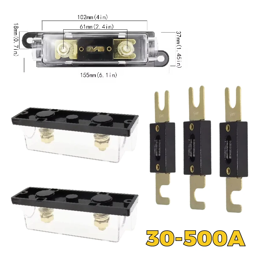 

ANL Fuse Holder Bolt-on with Fuse 30A 40A 50A 100A 250A 300A 400A 500A