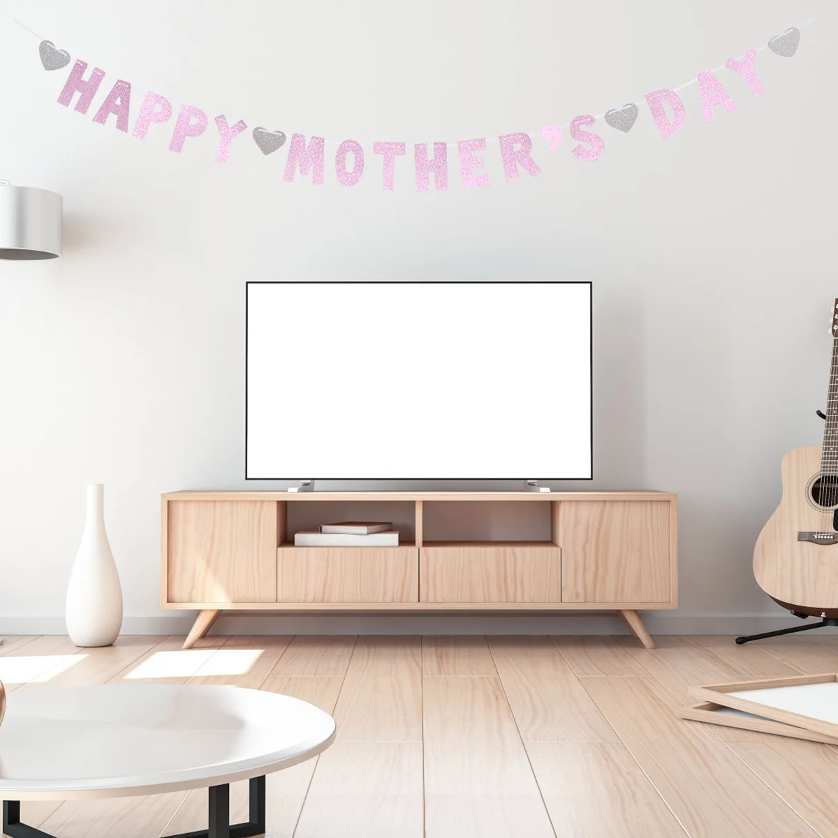 

3 Meter Mother's Day Glitter Happy Mother's Day Banner Sparkling Streamer for Indoor Outdoor Party Decorations