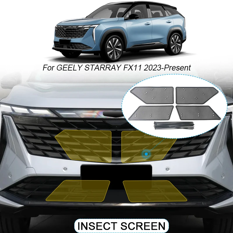 4pcs Car Insect-proof Air Inlet Protection Cover Insert Vent Racing Grill Filter Net Accessory For GEELY STARRAY FX11 2023-2025