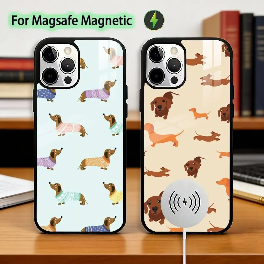 

Cute Dachshund Sausage D-Dog Phone Case For iPhone17,16,15,14,13,12,11 Plus,Pro Magnetic For Magsafe Wireless Charging