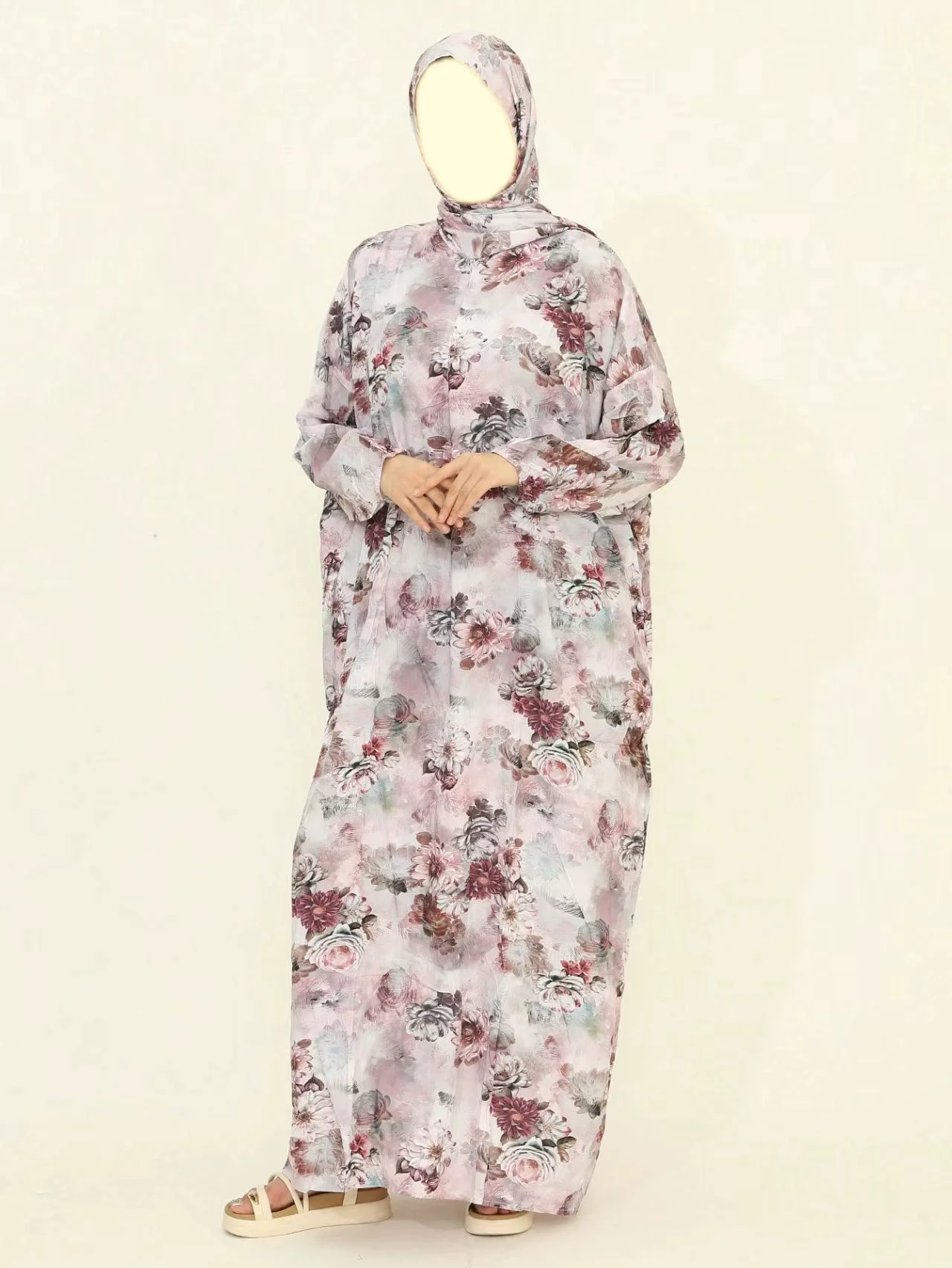 ملابس نسائية جديدة بمقاسات كبيرة في دبي، رداء طويل للنساء المسلمات في الشرق الأوسط، وشاح تقليدي، رداء صلاة عصري متكامل