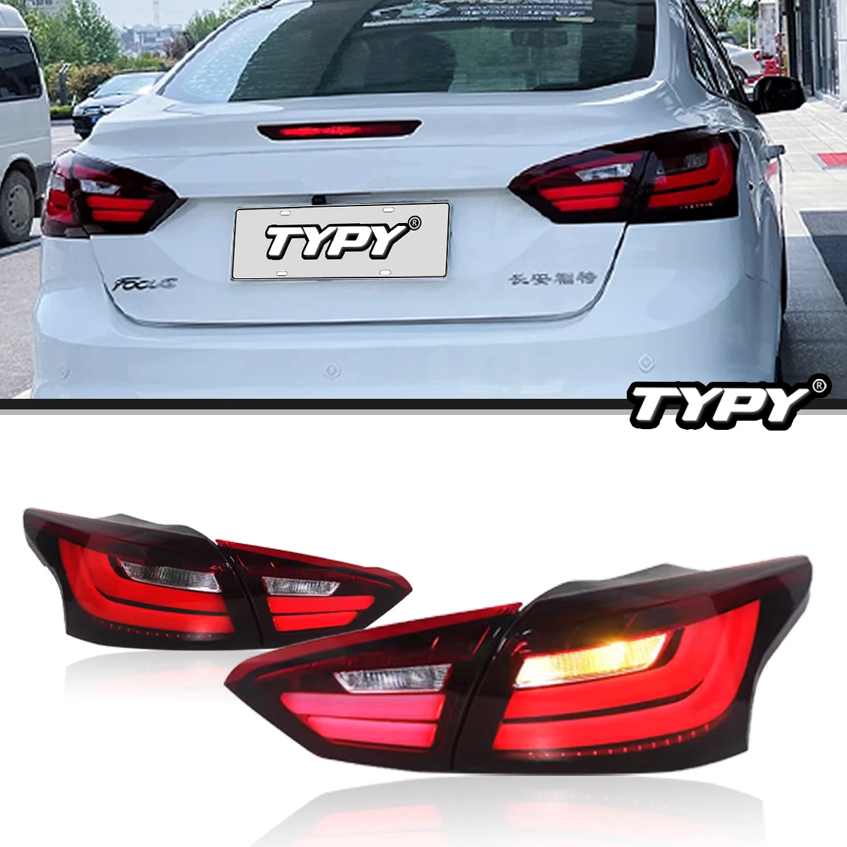 

TYPY Car Tail Lights For Ford Focus 3 Sedan 2012-2014 LED Car Tail Lamps Daytime Running Lights Dynamic Turn Signals