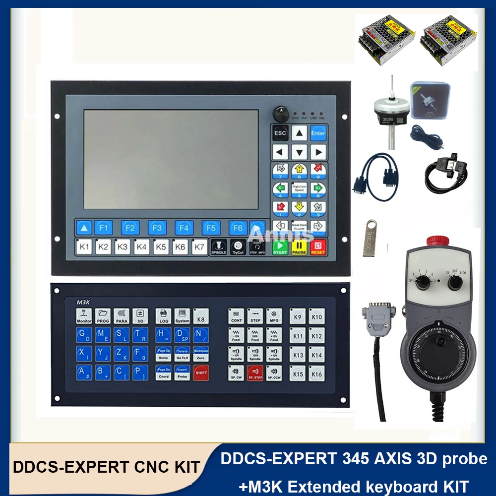 

DDCS-EXPERT upgraded version 5axis CNC machining controller 4axis motion control system ATC +3D probe +extended keyboard E-MPG