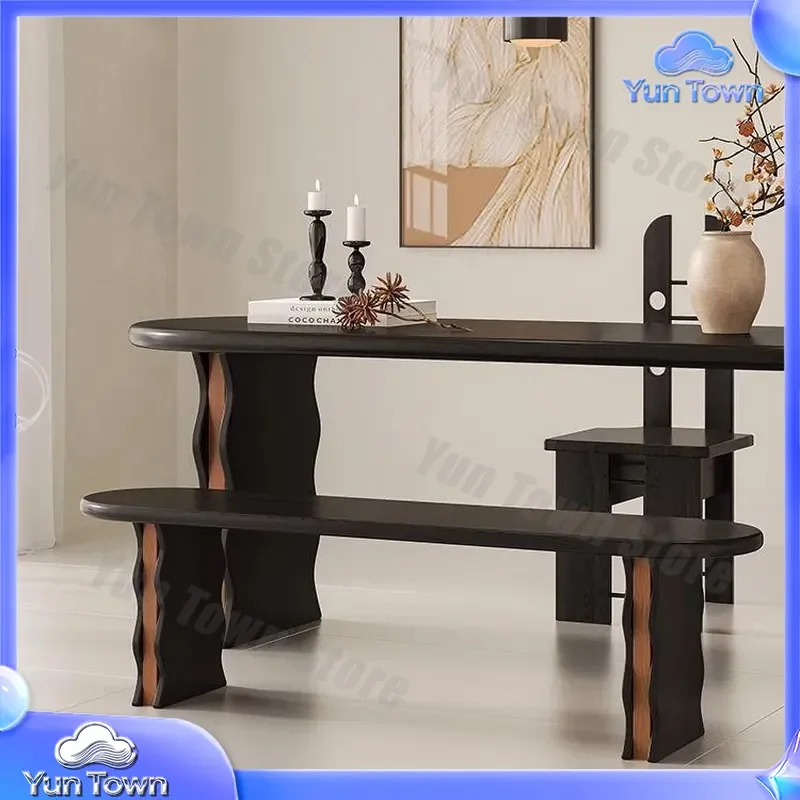 Medieval Style Pure Solid Wood Bench for Home Shoe Changing Stool Rest Dining Room Retro Restaurant Bedside Seating Furniture