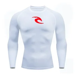 Men's Boxing Training Bottoming Long-sleeved Compression Shirt Outdoor Running Breathable Quick-drying Elastic T-shirt S-3XL