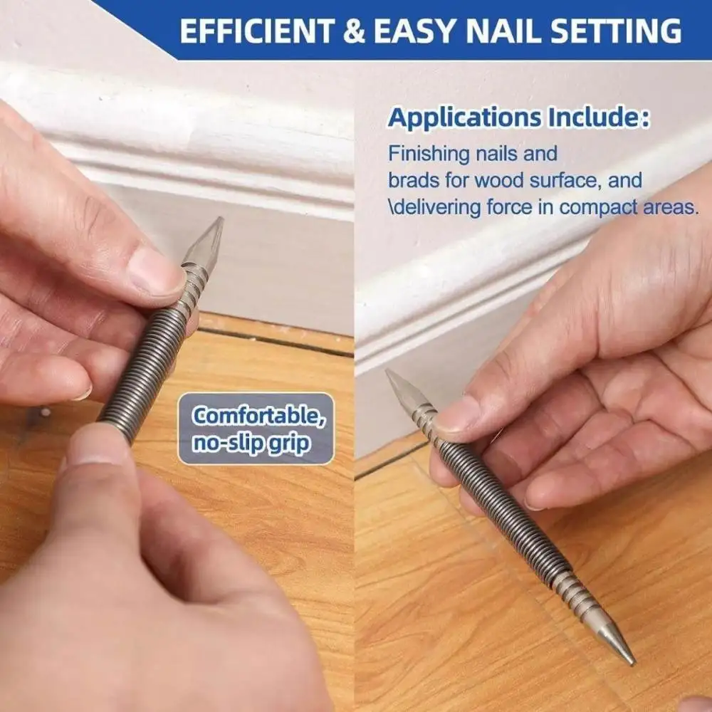 Steel Double Head Spring Nail Punch Tool Precision Woodworking Metal Drilling Locator Marking Hardware DIY Equipment