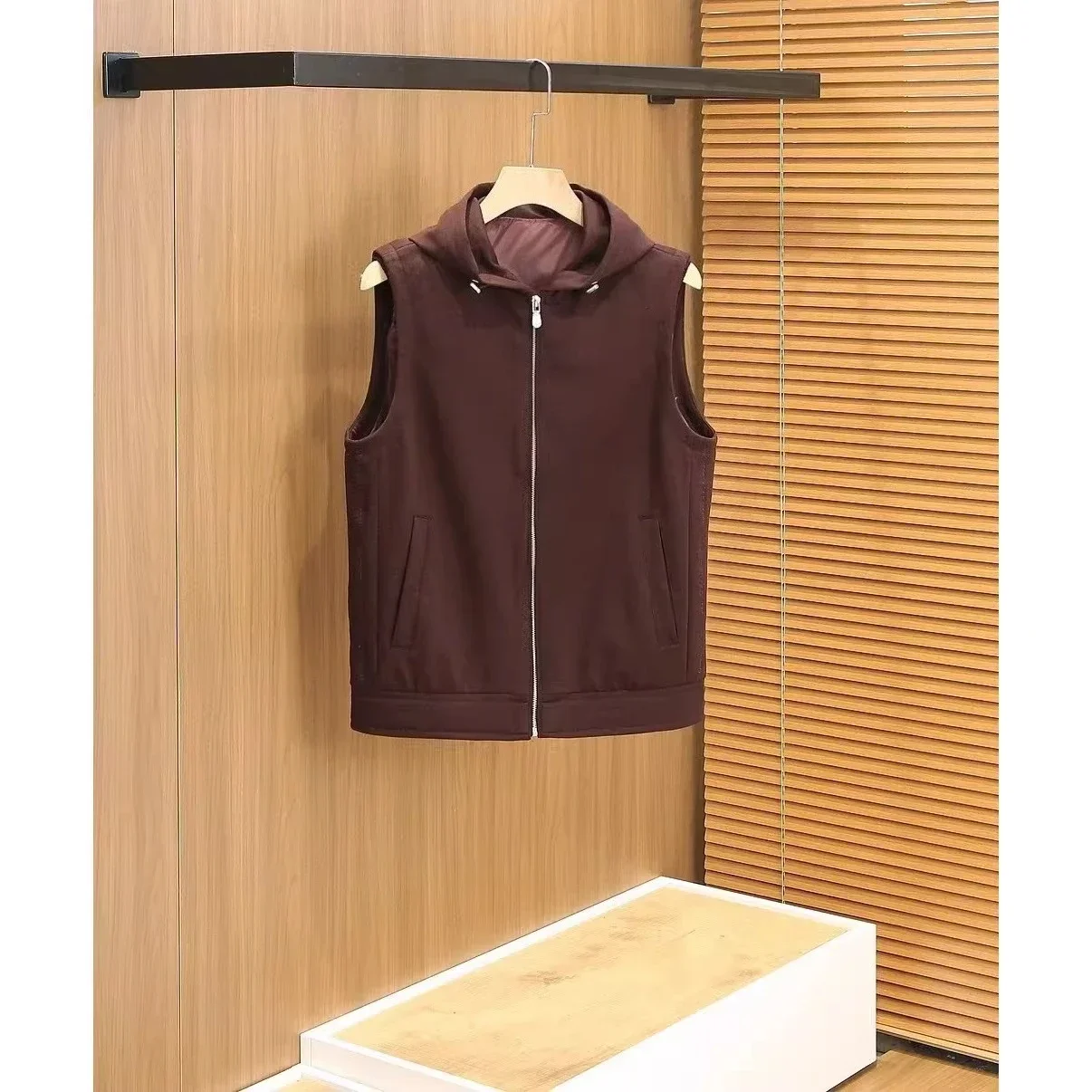 BC Italian old money style hooded embroidered casual vest
