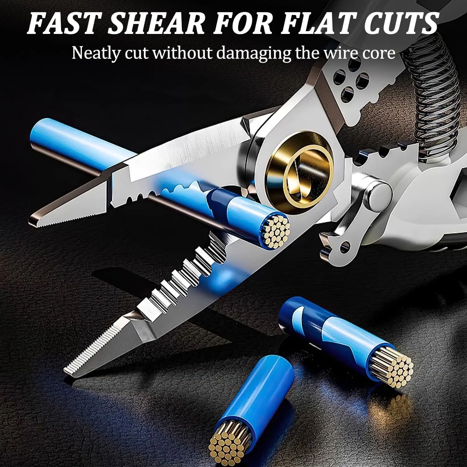 7-Inch Multipurpose Wire Stripper,Wire Strippers And Crimping Tool,Heavy Duty Multi-Purpose Electrical Wire Stripping Tool