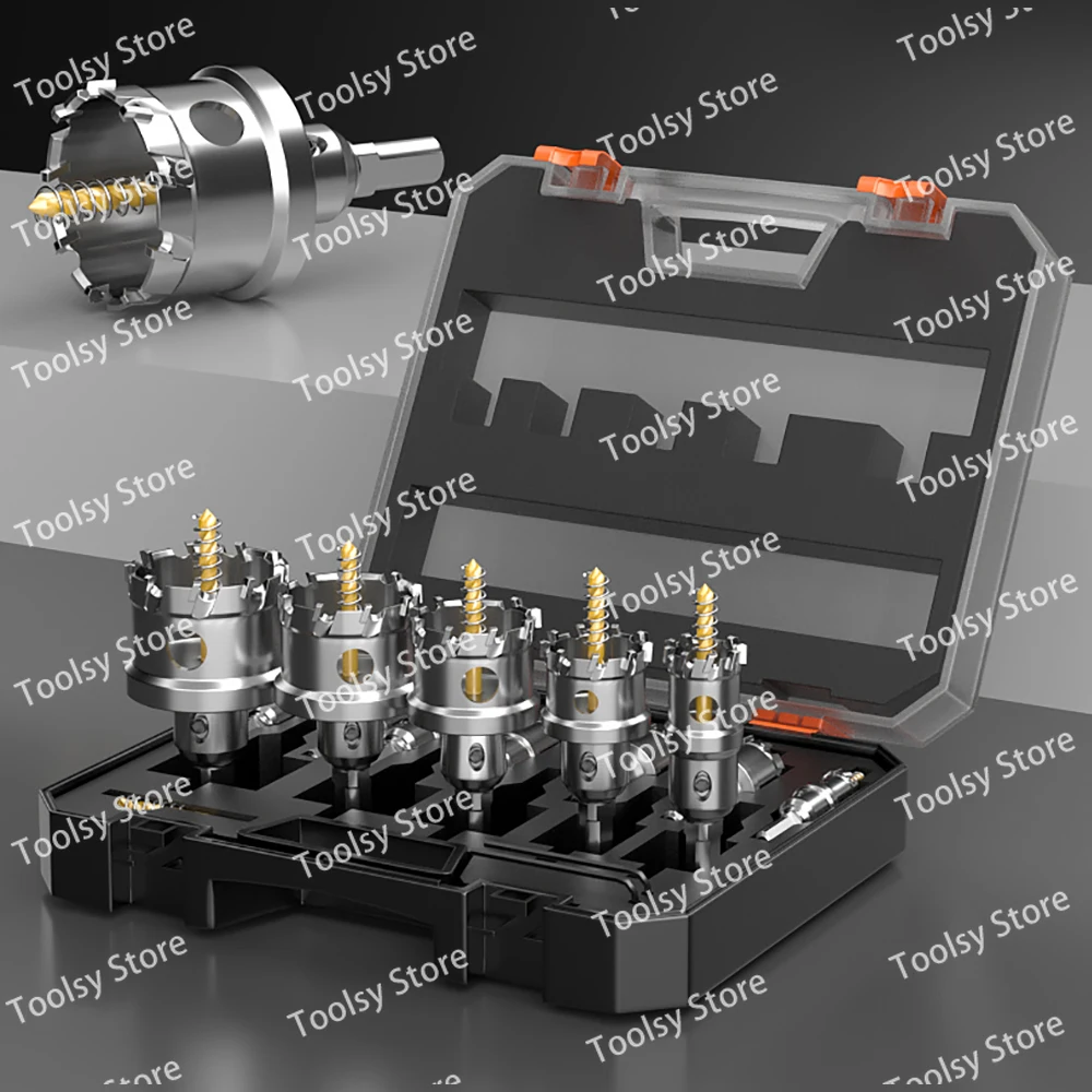 

12-Piece Multi-Function High-Hardness Hole Cutter Set, Alloy Drill Bits for Metal & Stainless Steel