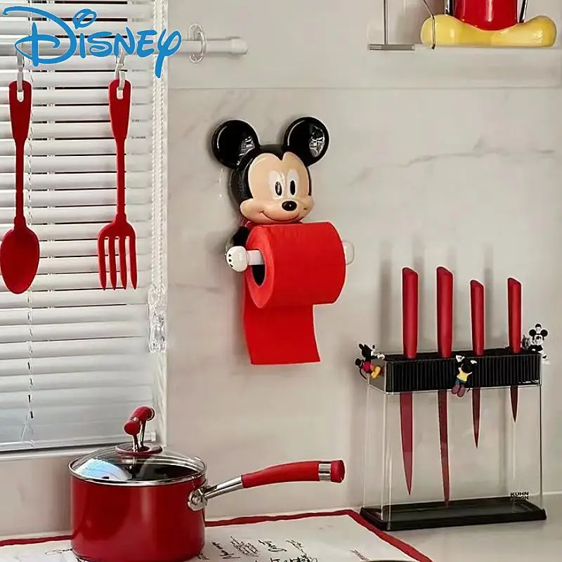 

Disney Mickey Mouse Creative Cute Toilet Bathroom Shelf Cartoon Perforation-free Toilet Paper Wall-mountable Roll Of Paper