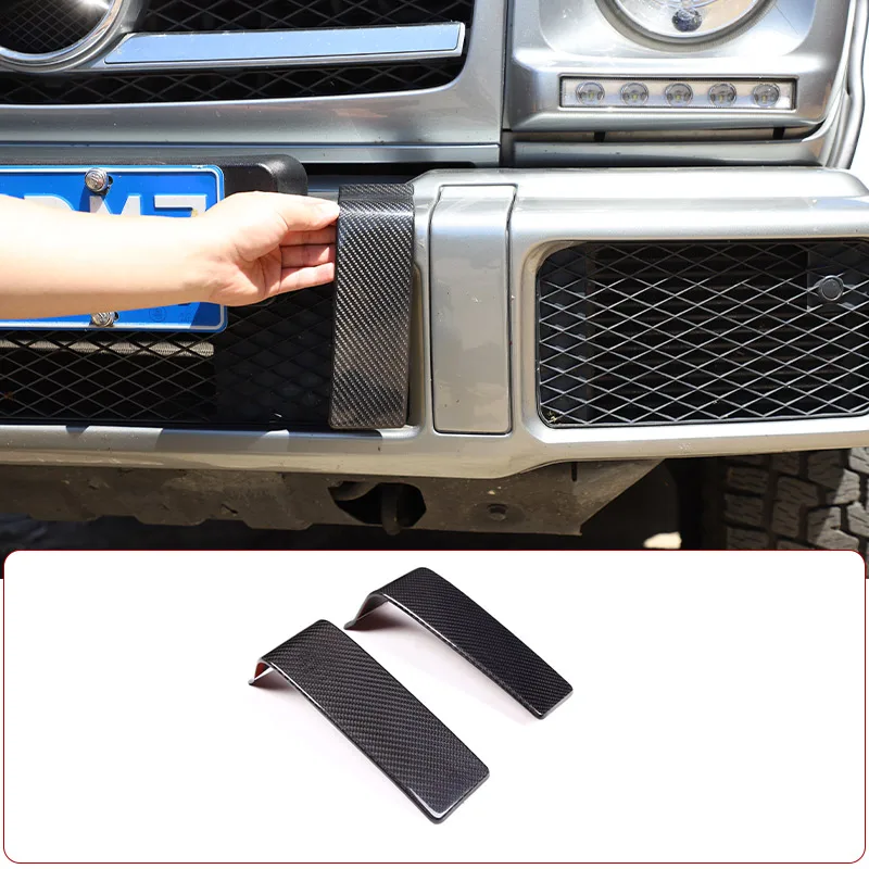 

For Mercedes-Benz G-Class 2004-2018 Real Carbon Fiber Car Front Bumper Decorative Cover Sticker Car Accessories