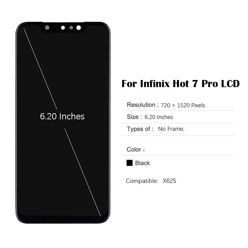 หน้าจอ LCD 6.20นิ้ว infinix X625 7 Pro LCD ทัชสกรีนดิจิไทเซอร์พร้อมเครื่องมือซ่อมและกาว