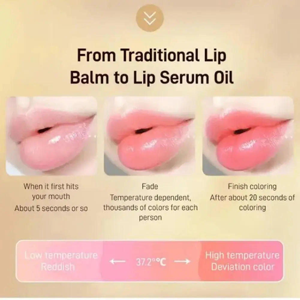 4ml Warm Change Lip Oil Easy Color Shiny Pearl Long-lasting Moisturizing Color Changing Lip Gloss for women