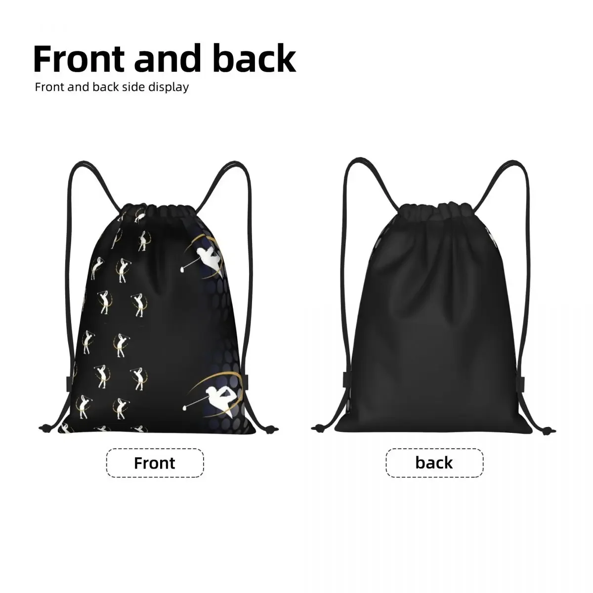 Custom Golf Golfing Drawstring Bag Men Women Lightweight Golfer Sport Sports Gym Storage Backpack