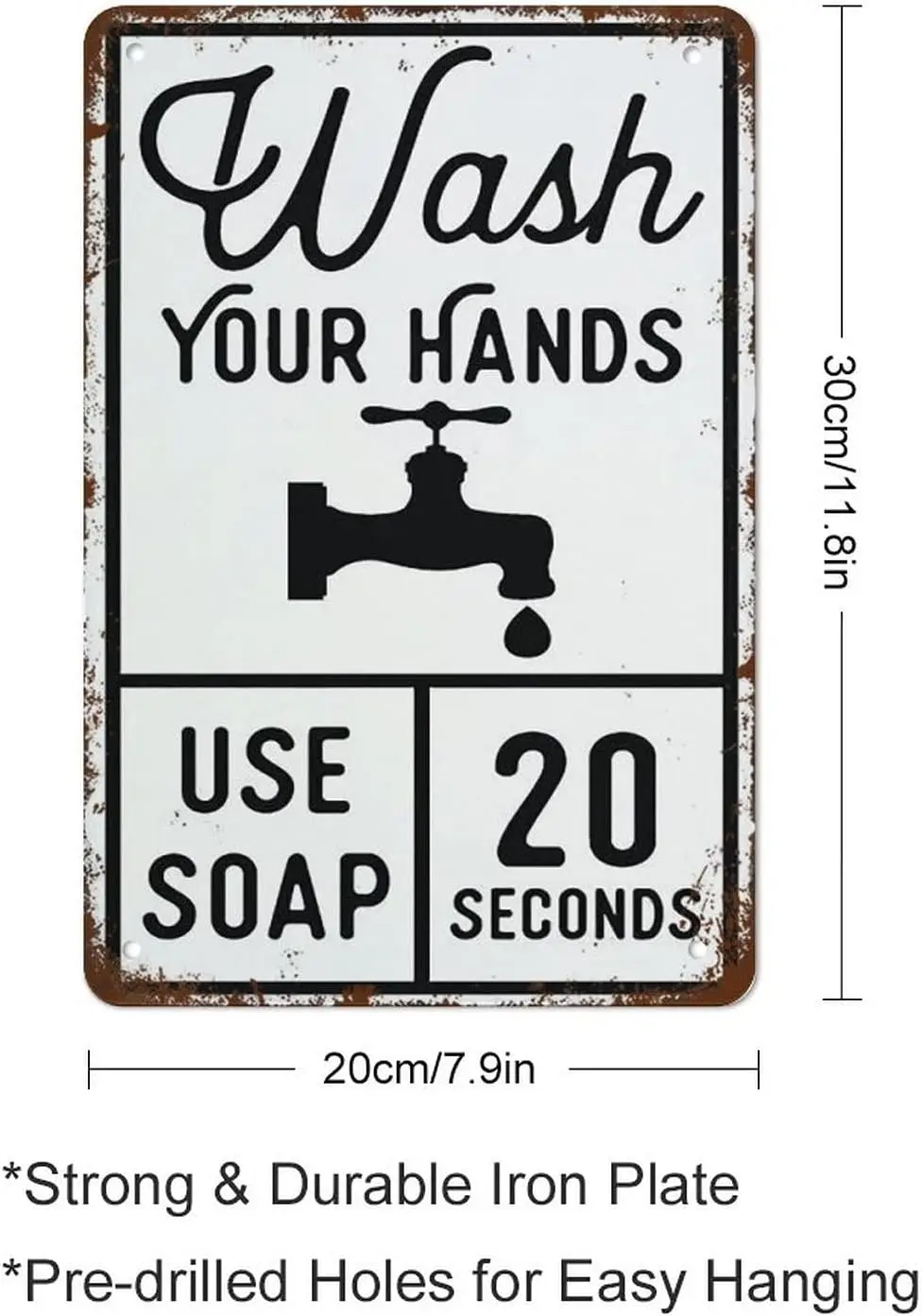 Metal Tin Sign Vintage Metal Signs Wash Your Hands Use Soap Bathroom Sign Farmhouse Sign Retro Wall Decor Tin Sign Funny