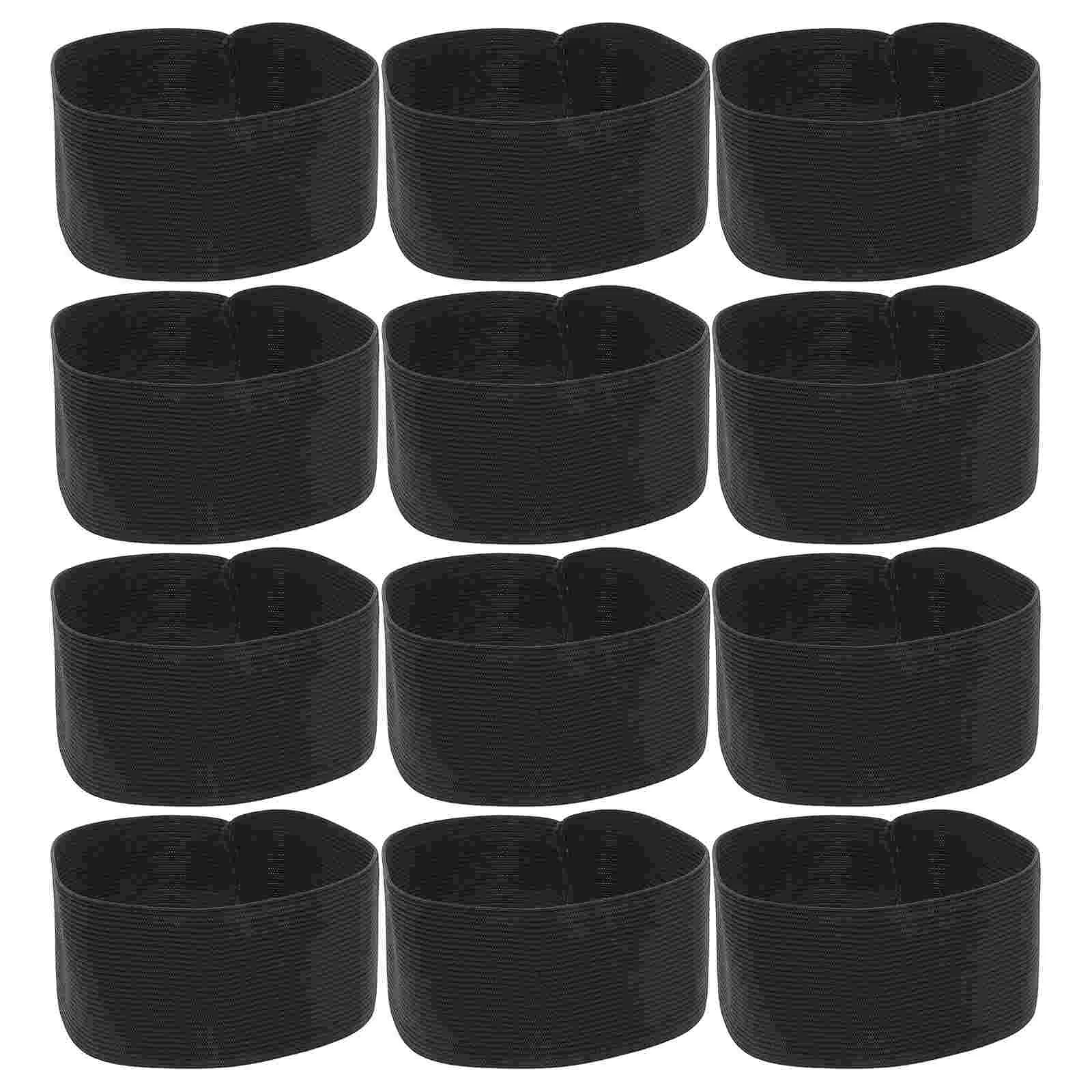 

15 Pcs Funeral Mourning Armband Commemorate Bands Black Cloth Elastic Twill Basketball Captain