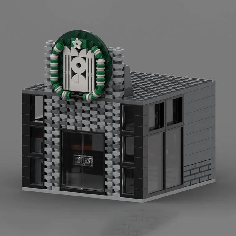 Prachtig nieuw product MOC bouwsteen straatbeeld model straathoek caf é technologie modulaire kinderspeelgoed DIY assemblageset