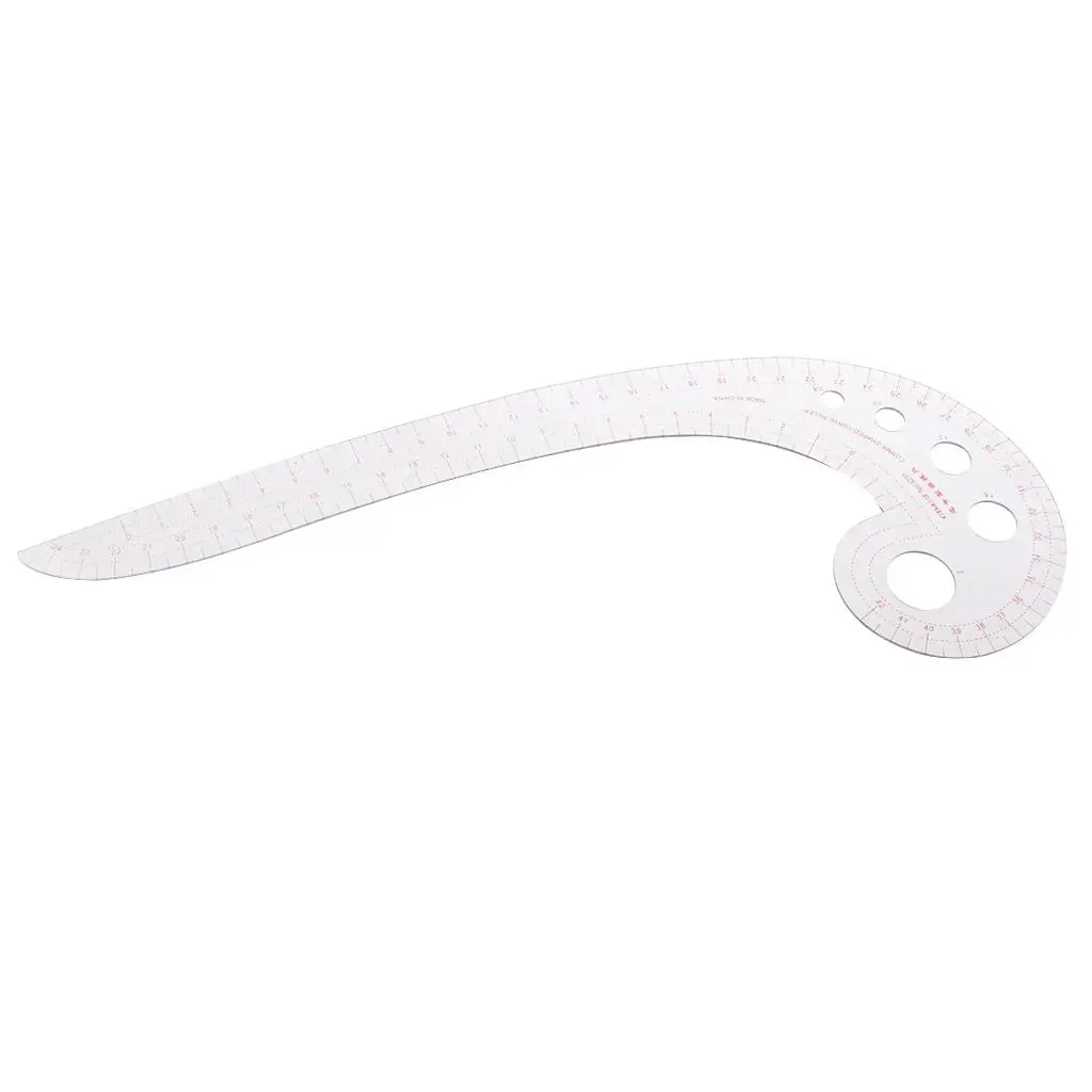 11.8'' Long Comma Shaped Curve Ruler Plastic Measuring for Sewing Dressmaker