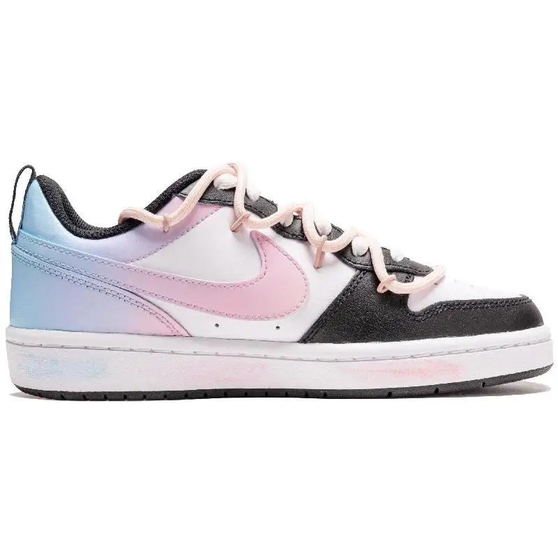 【Aanpassen】Nike Court Borough Skateboardschoenen Lage blauwe sneakers voor dames BQ5448-115