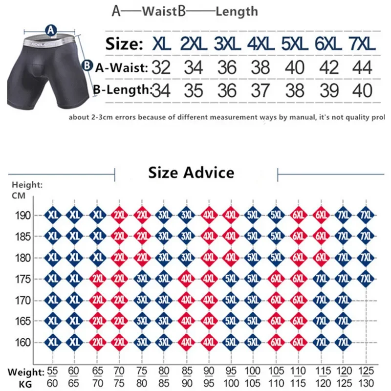 Sports Extra Long Boxers Men Boys Underwear Plus Size 7XL 6XL 5XL Anti Friction Fit Male Underpants Lengthen Exstended Panties