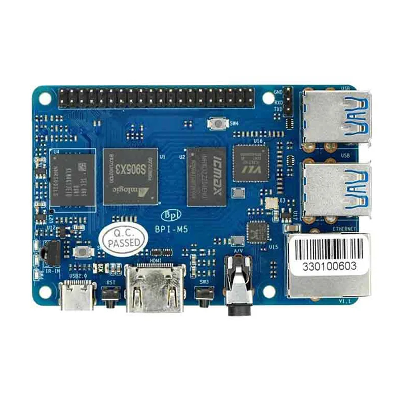 Para banana pi bpi m5 placa de desenvolvimento + caso 4gb lpddr4 + 16g emmc s905x3 executar android 9.0 e linux