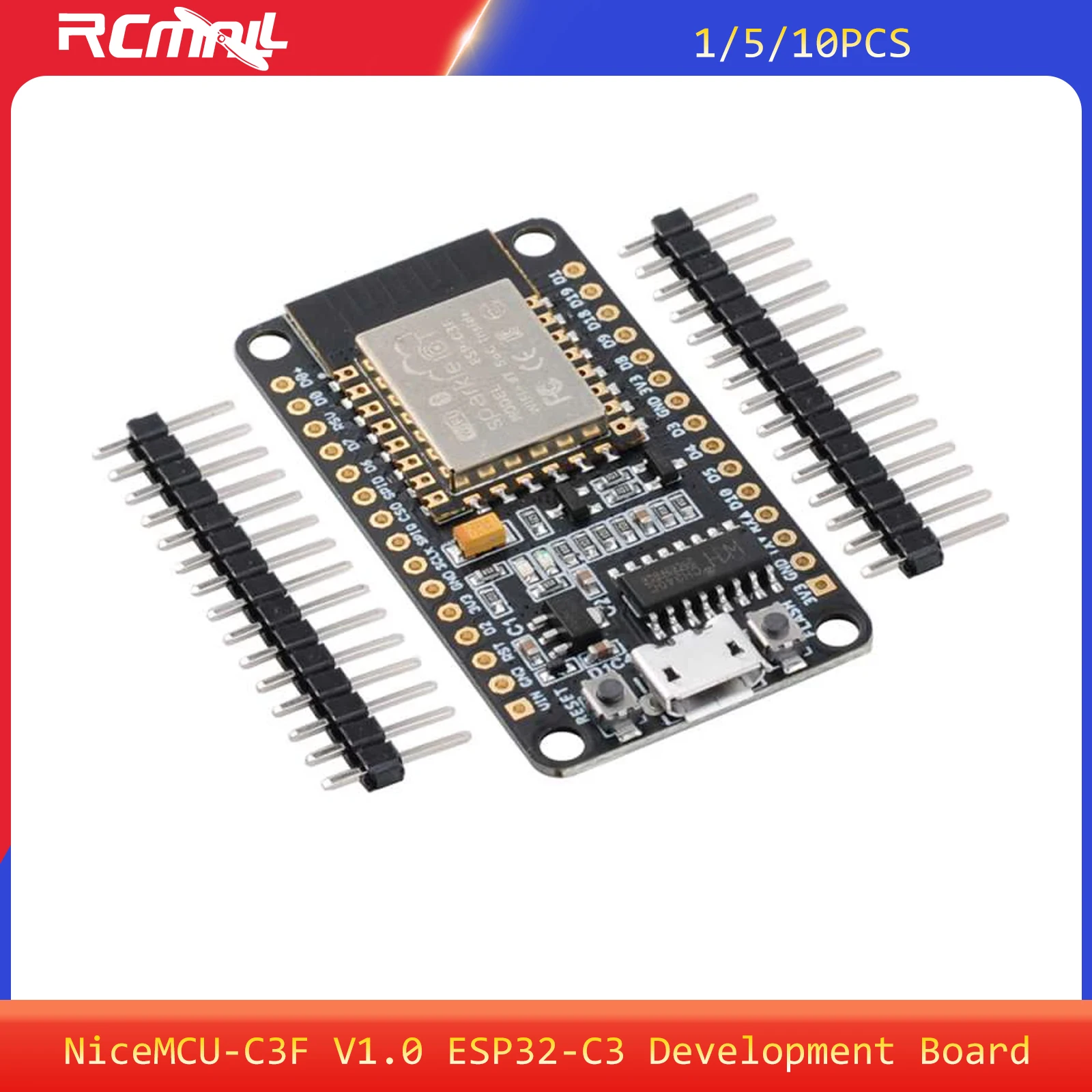 NiceMCU-C3F V1.0 ESP32-C3 WiFi + Bluetooth Development Board 32-bit RISC-V Single-core Processor 4MB Flash for Arduino
