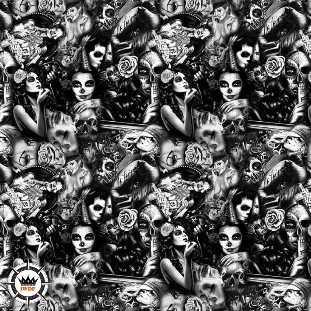 

2M/6M/10M/20M Length Skull Pva Water Transfer Blank Film 50CM Width Cubic Printing Blank Film H9017