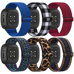 Elastic Nylon Strap for Fitbit Versa 3 2 1 Band Adjustable Breathable Watchband Sport Bracelet for Versa Lite Fitbit Sense Strap