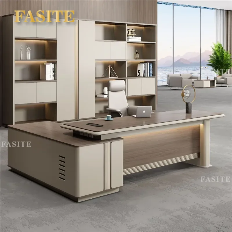 For Executive Office Desk and Chair Set High End Painted Large Boss Table for President Manager Supervisor Modern Business
