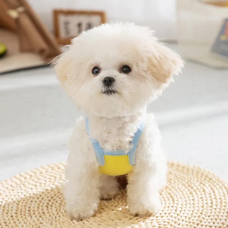 Pet Cartoon Print Sling Small Dog Teddy Summer Clothes Bikini Breathable Clothing Cute Dog T-Shirt Pet Supplies