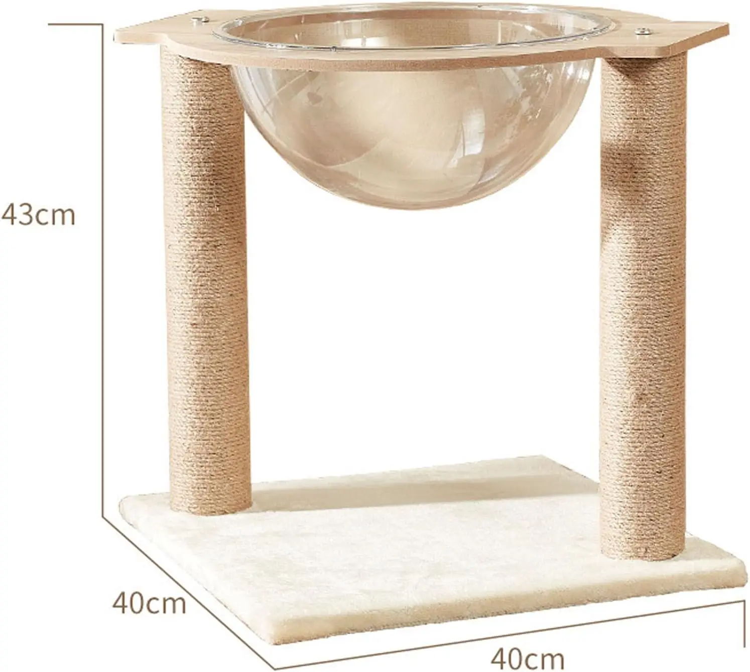 Cama tipo hamaca para gatos con poste rascador de sisal natural para interiores, torre moderna para gatos