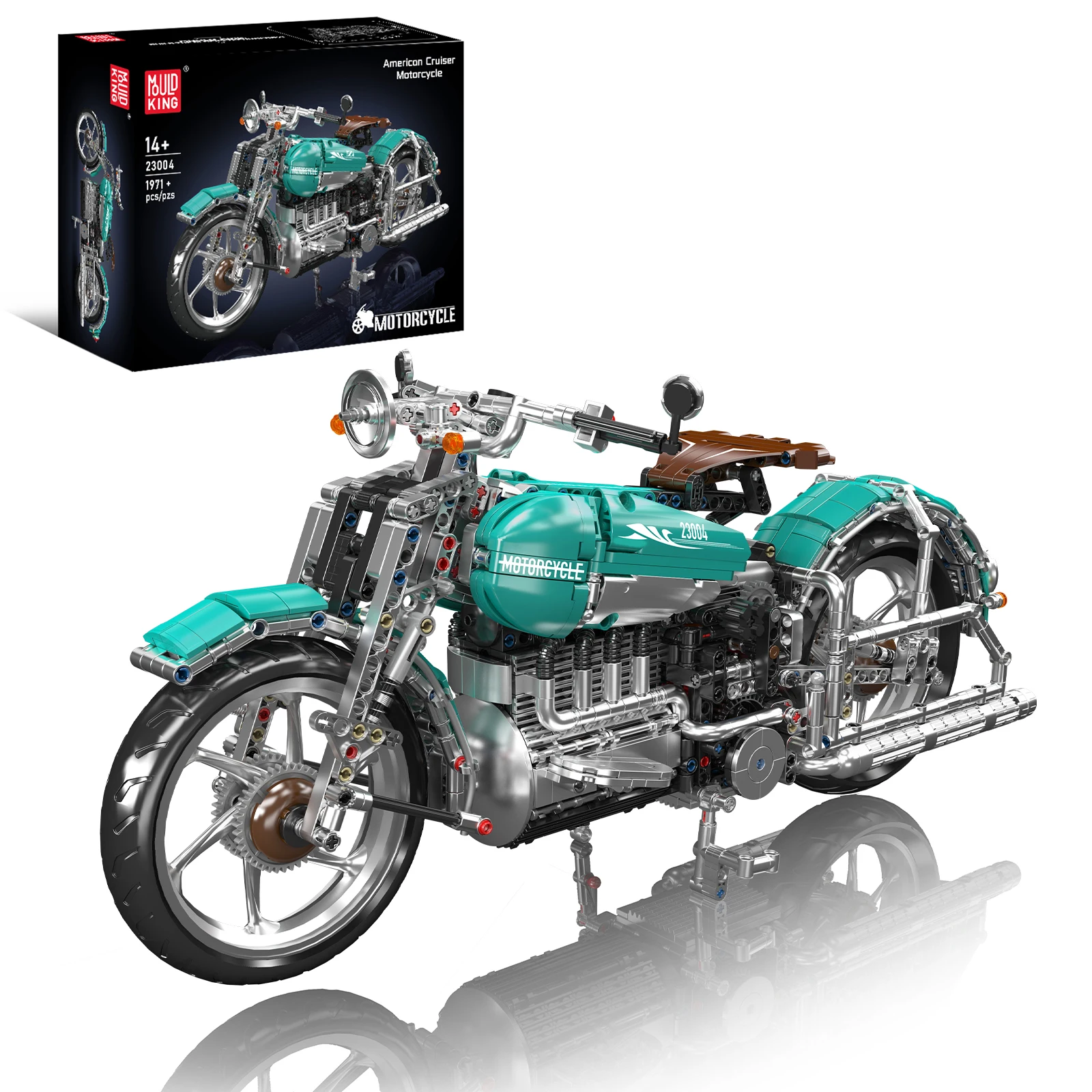 

MOLD KING Американский стиль Круизер Мотоцикл Строительные блоки 23004 Модель 1971 шт. Строительная игрушка для взрослых