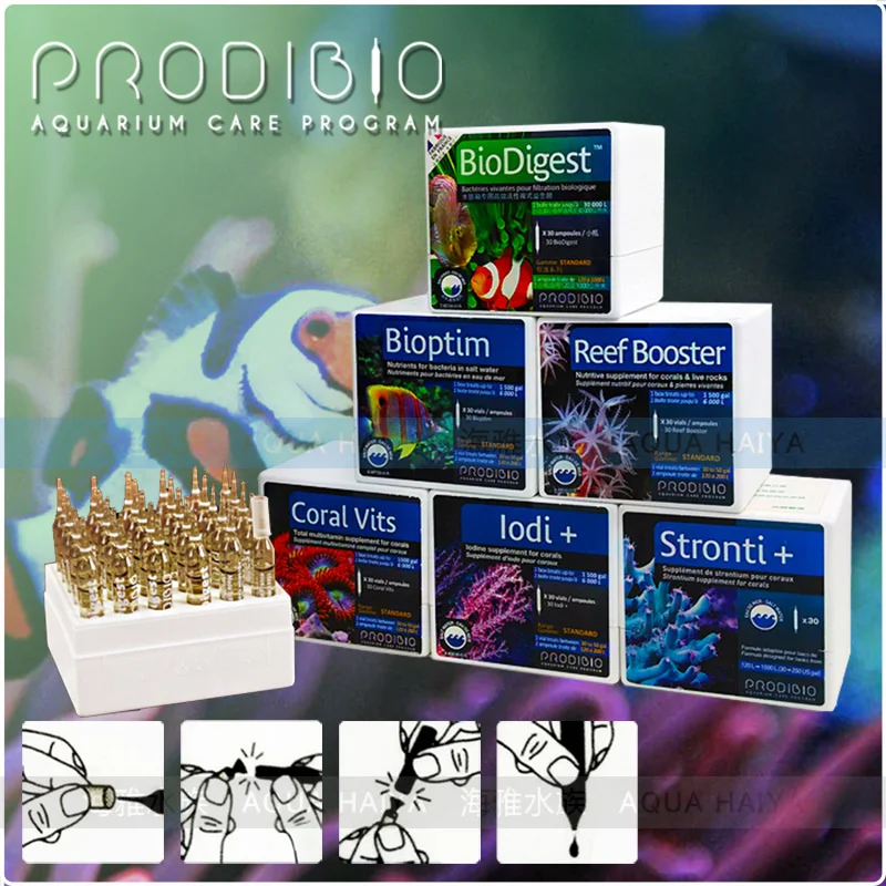 Aquarium PRODIBIO BIODigest Bioptim Biokit Reef Test BIOVert Chloral Reset Kit Fresh Marine Sea Water Stabilizer Accessories