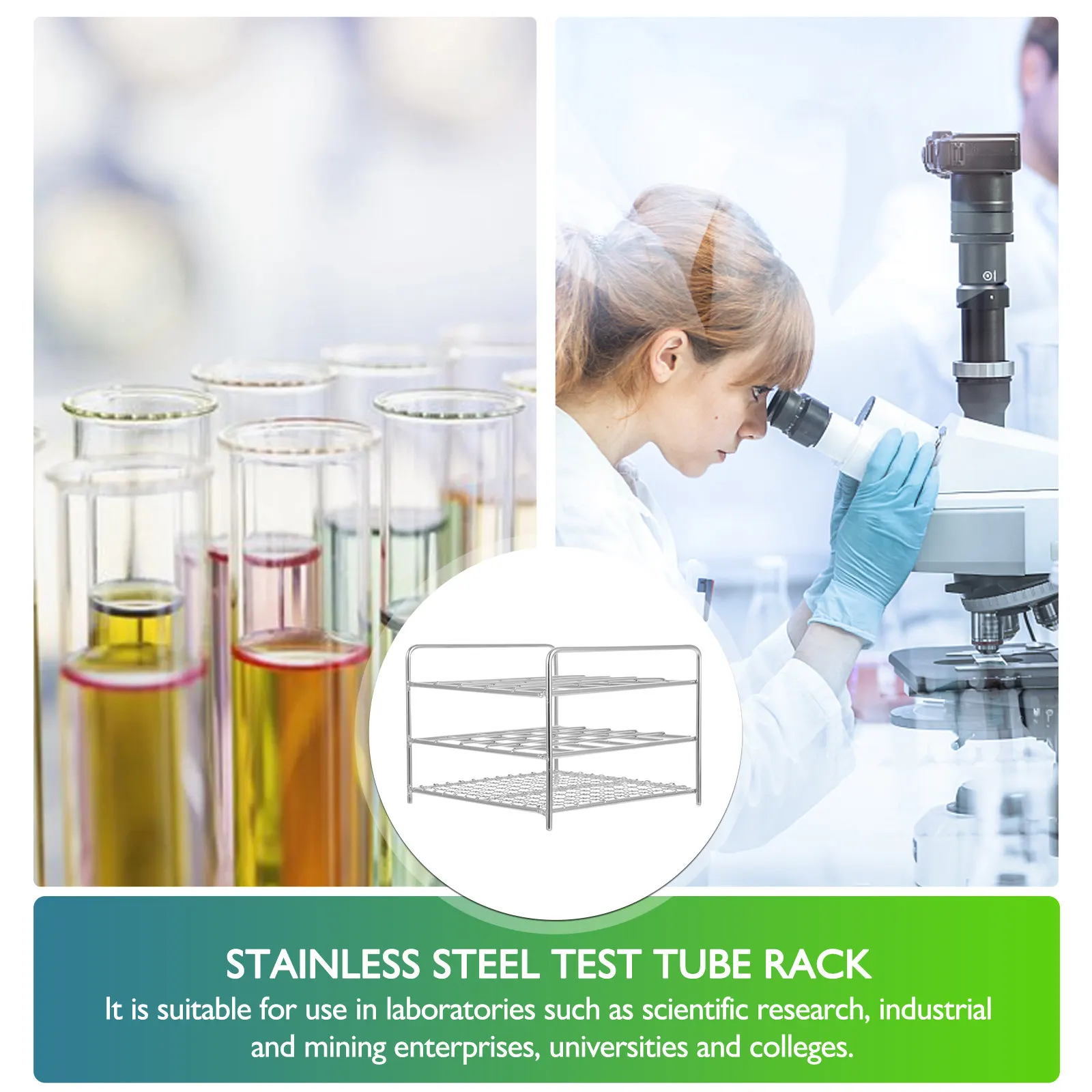 1pc Stainless Steel Test Tube Rack 25 Holes Three-Tier Lab Stand For Laboratory Scientific Research Industrial Mining Colleges view 4